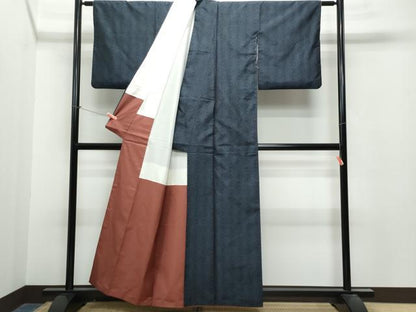 平和屋着物●本場大島紬 麻の葉文様 正絹 逸品 CAAT7015vf