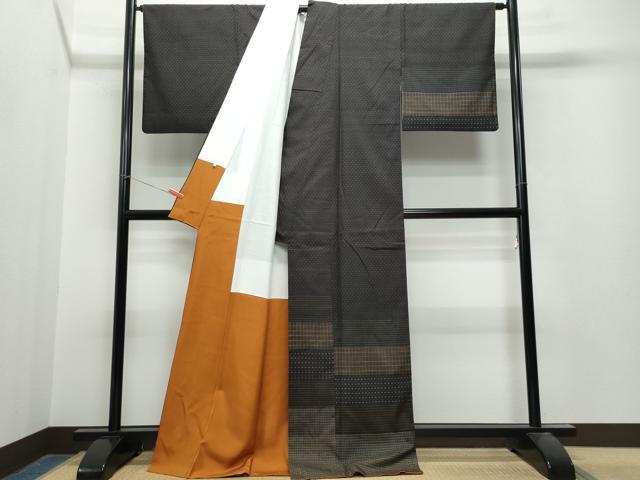 平和屋着物●訪問着　紬地　吉祥文　正絹　逸品　CAAT7020vf