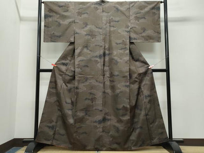 平和屋着物●本場大島紬 9マルキ 草花文 正絹 逸品 CAAT7029vf
