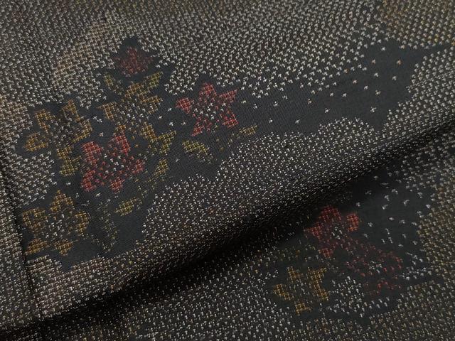 平和屋着物●本場大島紬 9マルキ 草花文 正絹 逸品 CAAT7029vf