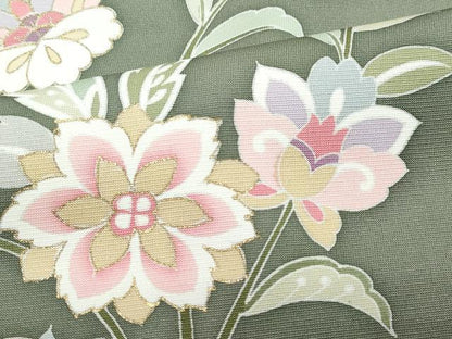 平和屋着物●創業460年・千總 訪問着 駒刺繍 草花文 金彩 高島屋扱い 正絹 逸品 CAAT7033vf