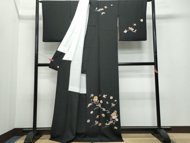 平和屋着物●訪問着 宝尽くし文 黒地 金彩 銀座せきね 正絹 逸品 CAAT7034vf