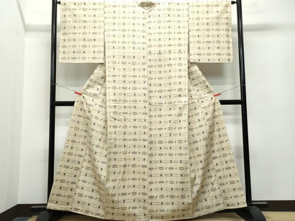 平和屋着物●上質な紬　吉祥文　正絹　逸品　CAAT7062vf