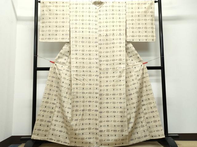 平和屋着物●上質な紬　吉祥文　正絹　逸品　CAAT7062vf