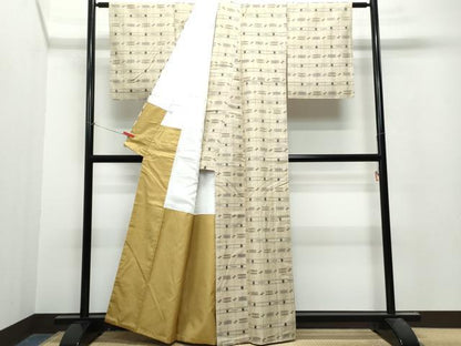 平和屋着物●上質な紬　吉祥文　正絹　逸品　CAAT7062vf