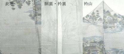平和屋着物●本場大島紬　白大島　7マルキ　風景草木文　総絣　正絹　逸品　CAAT7070vf
