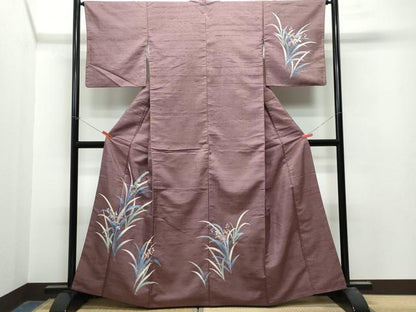 平和屋着物●訪問着 友禅 白山紬 草花文 正絹 逸品 CAAT7075vf