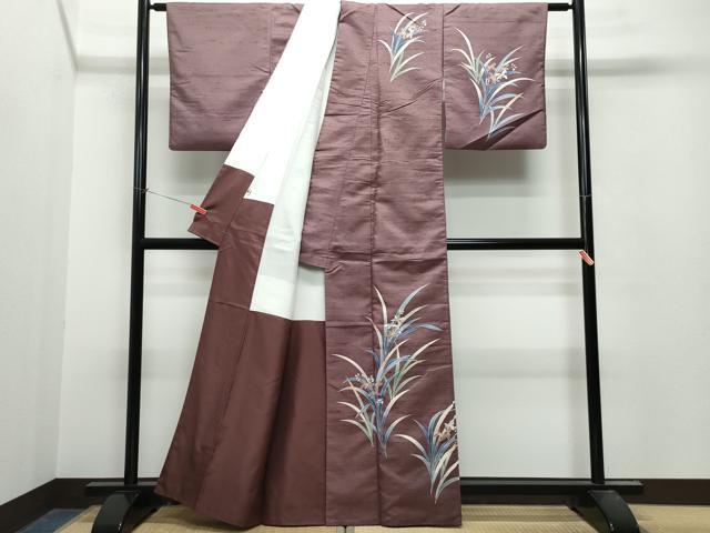 平和屋着物●訪問着 友禅 白山紬 草花文 正絹 逸品 CAAT7075vf