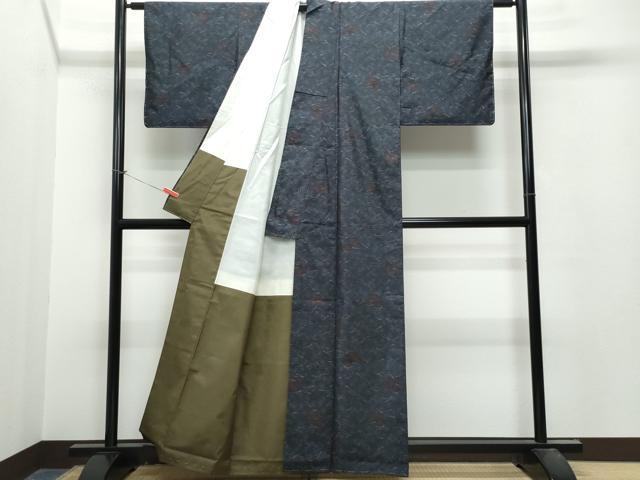 平和屋着物●本場大島紬 溢れ松葉花文 正絹 逸品 未使用 CAAT7078vf