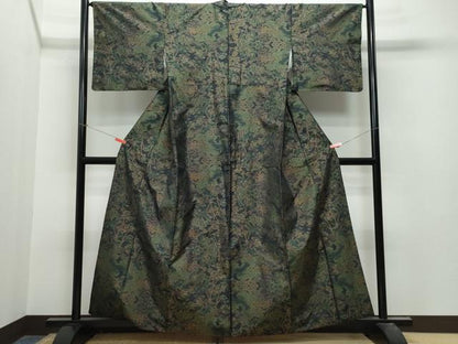 平和屋着物●本場大島紬　風景草木文　正絹　逸品　CAAT7086vf