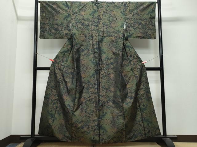 平和屋着物●本場大島紬　風景草木文　正絹　逸品　CAAT7086vf