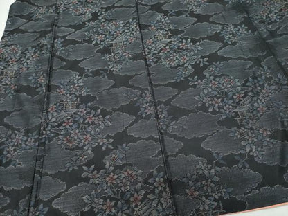平和屋着物●本場大島紬 風景草花文 やまと誂製 正絹 逸品 CAAT7092vf