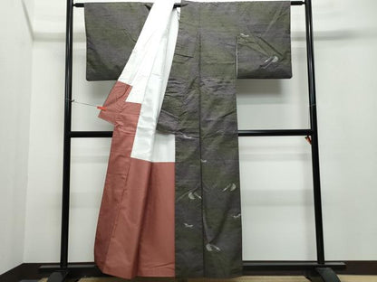 平和屋着物●訪問着 紬地 櫛 簪 暈し染め 正絹 逸品 CAAT7094vf