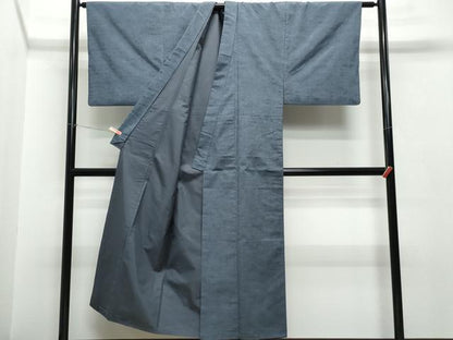 平和屋着物●男性 紬 アンサンブル 藍鉄色 正絹 逸品 CAAT7103vf