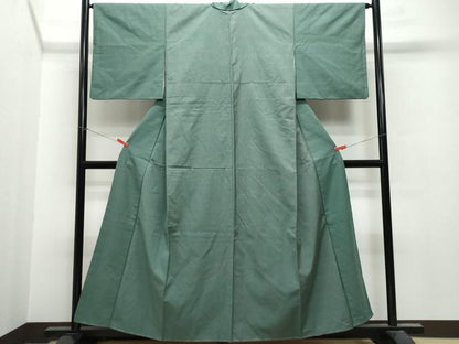 平和屋着物●上質な紬　色無地　仙斎茶色　正絹　逸品　未使用　CAAT7121vf