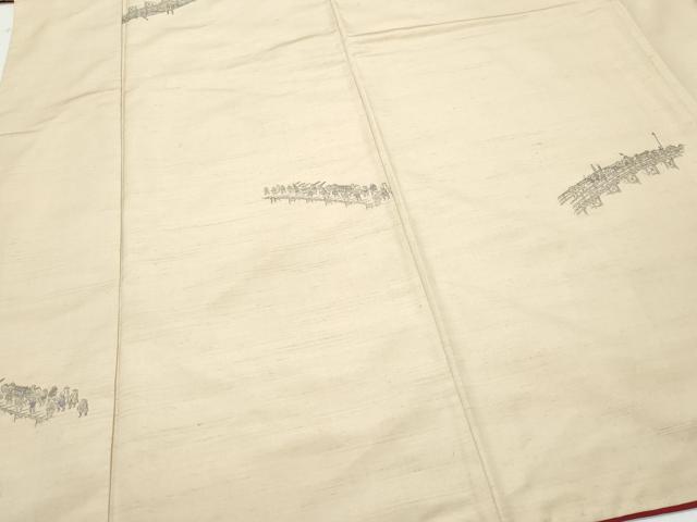 平和屋着物●京の名門・菱屋六右ェ門 紬 大名行列 正絹 逸品 CAAT7124vf