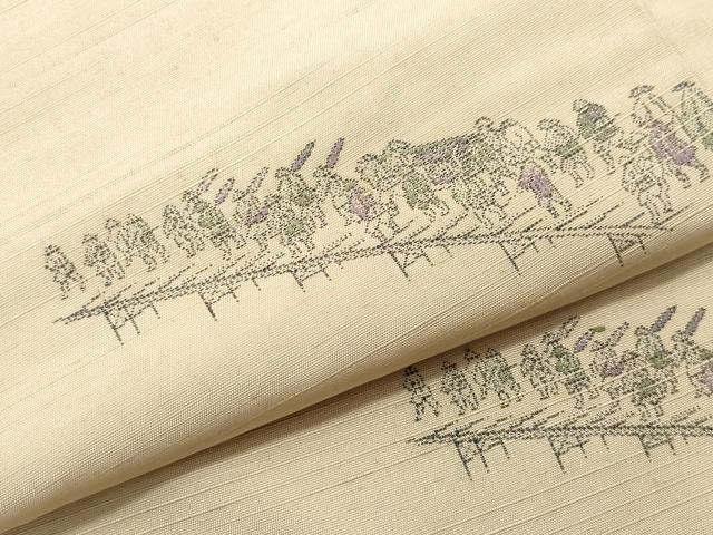 平和屋着物●京の名門・菱屋六右ェ門 紬 大名行列 正絹 逸品 CAAT7124vf