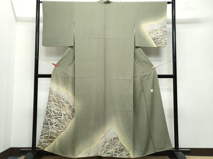 平和屋着物●ろう彩工芸 奥村一心 訪問着 草木文 暈し染め 正絹 逸品 CAAT7131vf