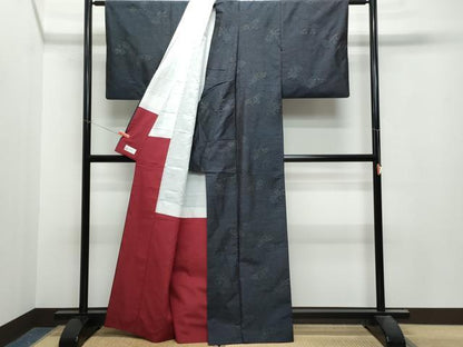 平和屋着物●本場大島紬 草花文 正絹 逸品 CAAT7134vf