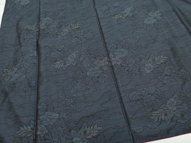 平和屋着物●本場大島紬 草花文 正絹 逸品 CAAT7134vf