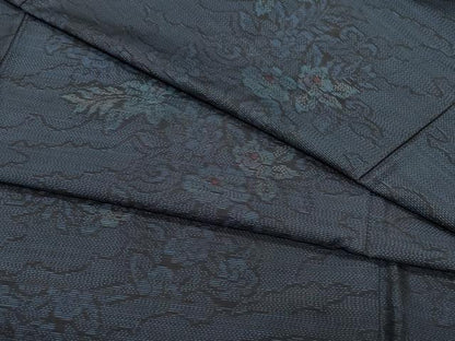 平和屋着物●本場大島紬 草花文 正絹 逸品 CAAT7134vf