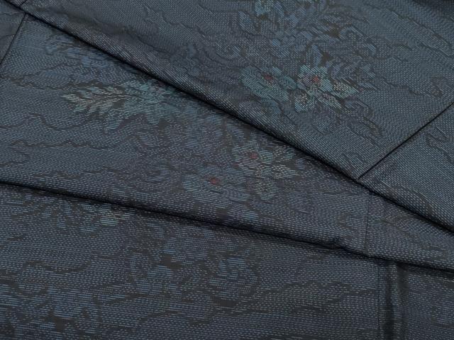 平和屋着物●本場大島紬 草花文 正絹 逸品 CAAT7134vf