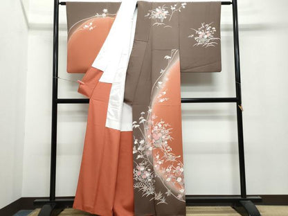 平和屋着物●訪問着　友禅　花籠文　暈し染め　正絹　逸品　CAAT7151vf