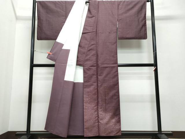 平和屋着物●訪問着 紬地 舞葉文 正絹 逸品 CAAT7153vf