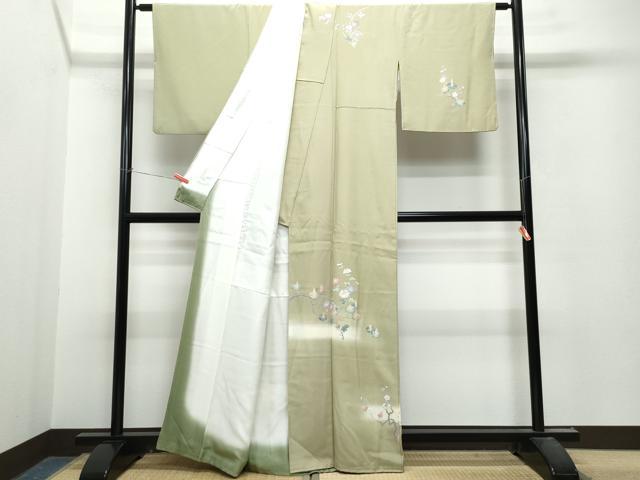 平和屋着物●訪問着 友禅 作家物 草花文 暈し染め 正絹 逸品 CAAT7155vf