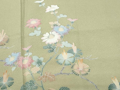 平和屋着物●訪問着 友禅 作家物 草花文 暈し染め 正絹 逸品 CAAT7155vf