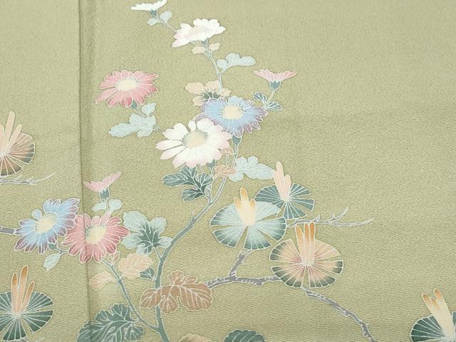 平和屋着物●訪問着 友禅 作家物 草花文 暈し染め 正絹 逸品 CAAT7155vf