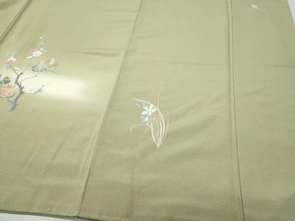 平和屋着物●訪問着 友禅 作家物 草花文 暈し染め 正絹 逸品 CAAT7155vf