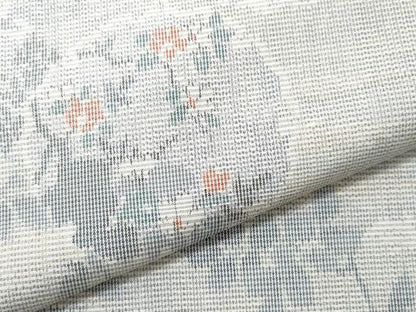 平和屋着物●上質な紬 雪輪枝花文 正絹 逸品 CAAT7157vf