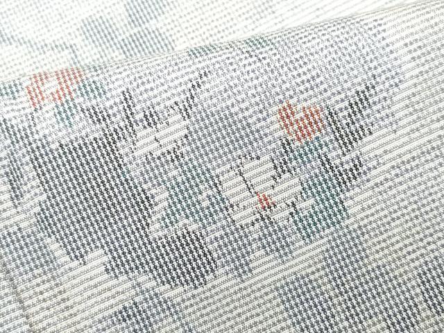 平和屋着物●上質な紬 雪輪枝花文 正絹 逸品 CAAT7157vf