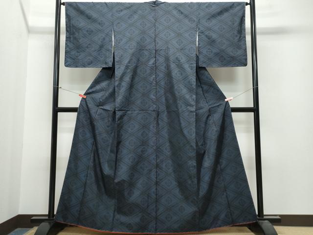 平和屋着物●本場大島紬 吉祥菱文 正絹 逸品 未使用 CAAT7161vf