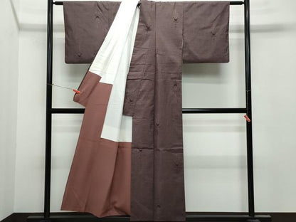 平和屋着物●本場大島紬 7マルキ 草花文 正絹 逸品 CAAT7186vf