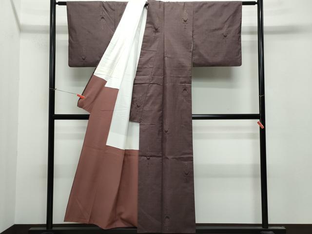 平和屋着物●本場大島紬 7マルキ 草花文 正絹 逸品 CAAT7186vf