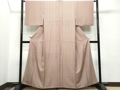 平和屋着物●上質な小紋 縞 正絹 逸品 CAAT7199vf