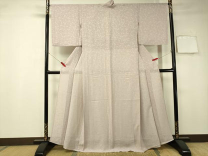 平和屋着物＊夏物　色無地　花唐草紋紗　鴇鼠色　ますいわ屋扱い　正絹　逸品　CAAT7322vp