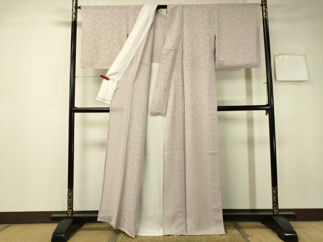 平和屋着物＊夏物　色無地　花唐草紋紗　鴇鼠色　ますいわ屋扱い　正絹　逸品　CAAT7322vp