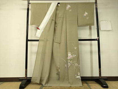 平和屋着物＊夏物 訪問着 絽 友禅 蔦の葉花文 暈し染め 正絹 逸品 CAAT7326vp