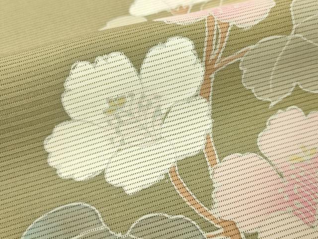 平和屋着物＊夏物 訪問着 絽 友禅 蔦の葉花文 暈し染め 正絹 逸品 CAAT7326vp