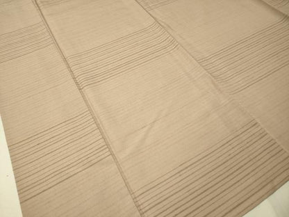 平和屋着物▽上質な紬 単衣 横縞 正絹 逸品 未使用 CAAT7334vp
