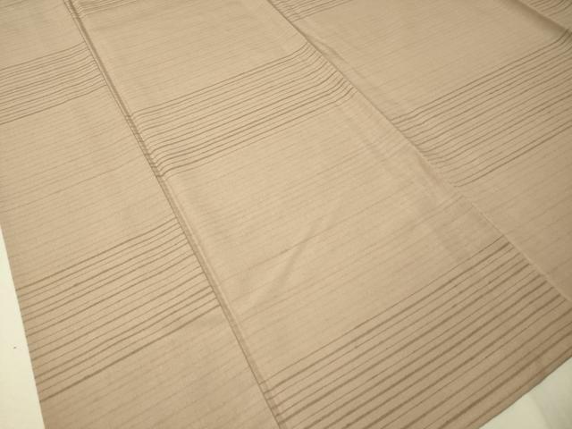 平和屋着物▽上質な紬 単衣 横縞 正絹 逸品 未使用 CAAT7334vp