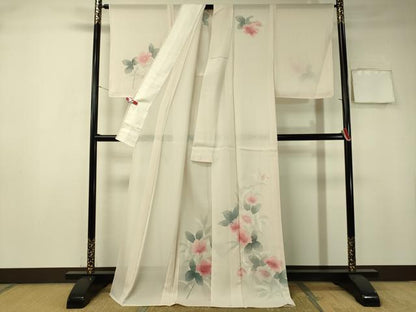 平和屋着物＊夏物 訪問着 絽 友禅 草花文 正絹 逸品 未使用 CAAT7352vp