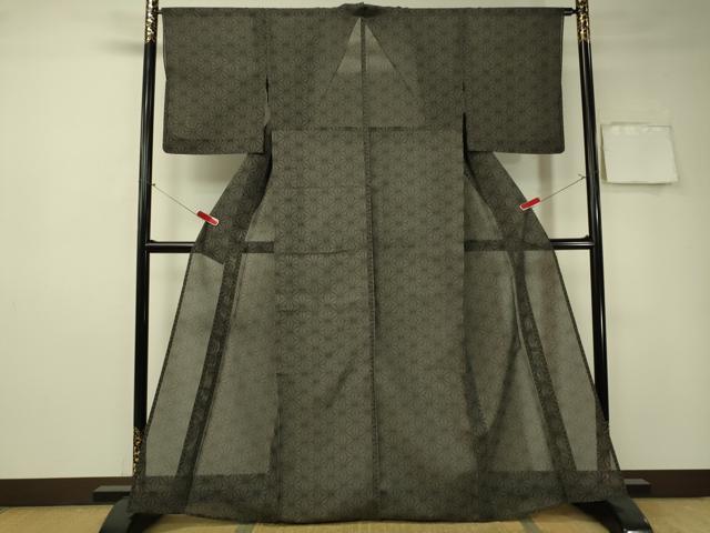 平和屋着物＊夏物 本場大島紬 夏大島 9マルキ 麻の葉文様 正絹 逸品 CAAT7367vp