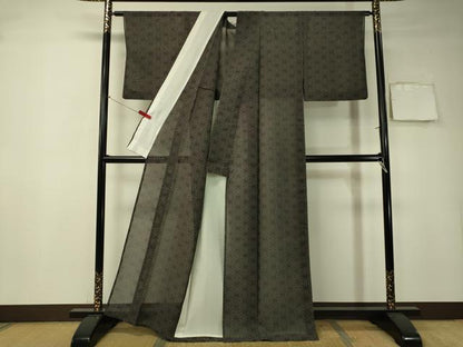 平和屋着物＊夏物 本場大島紬 夏大島 9マルキ 麻の葉文様 正絹 逸品 CAAT7367vp