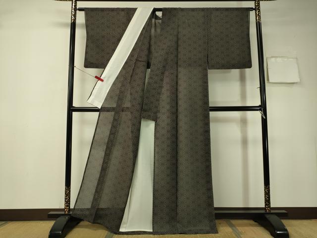 平和屋着物＊夏物 本場大島紬 夏大島 9マルキ 麻の葉文様 正絹 逸品 CAAT7367vp