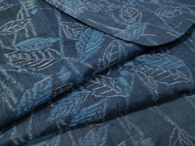 平和屋着物＊夏物 小千谷ちぢみ 枝葉文 麻 逸品 未使用 CAAT7384vp