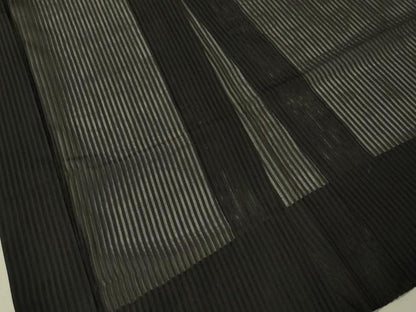 平和屋着物▽男性 長羽織 スリーシーズン 春夏秋 塵除け 縦絽 黒地 正絹 逸品 CAAT7416vp